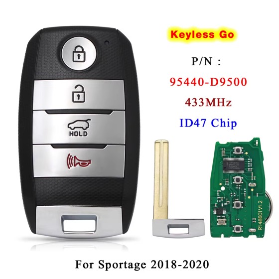 2019-2020 Kia Sportage / 4-Button Smart Key / PN: 95440-D9500 / TQ8-FOB-4F08 (AFTERMARKET)